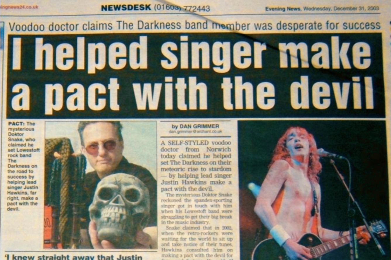 Darkness rock band make pact with the Devil.