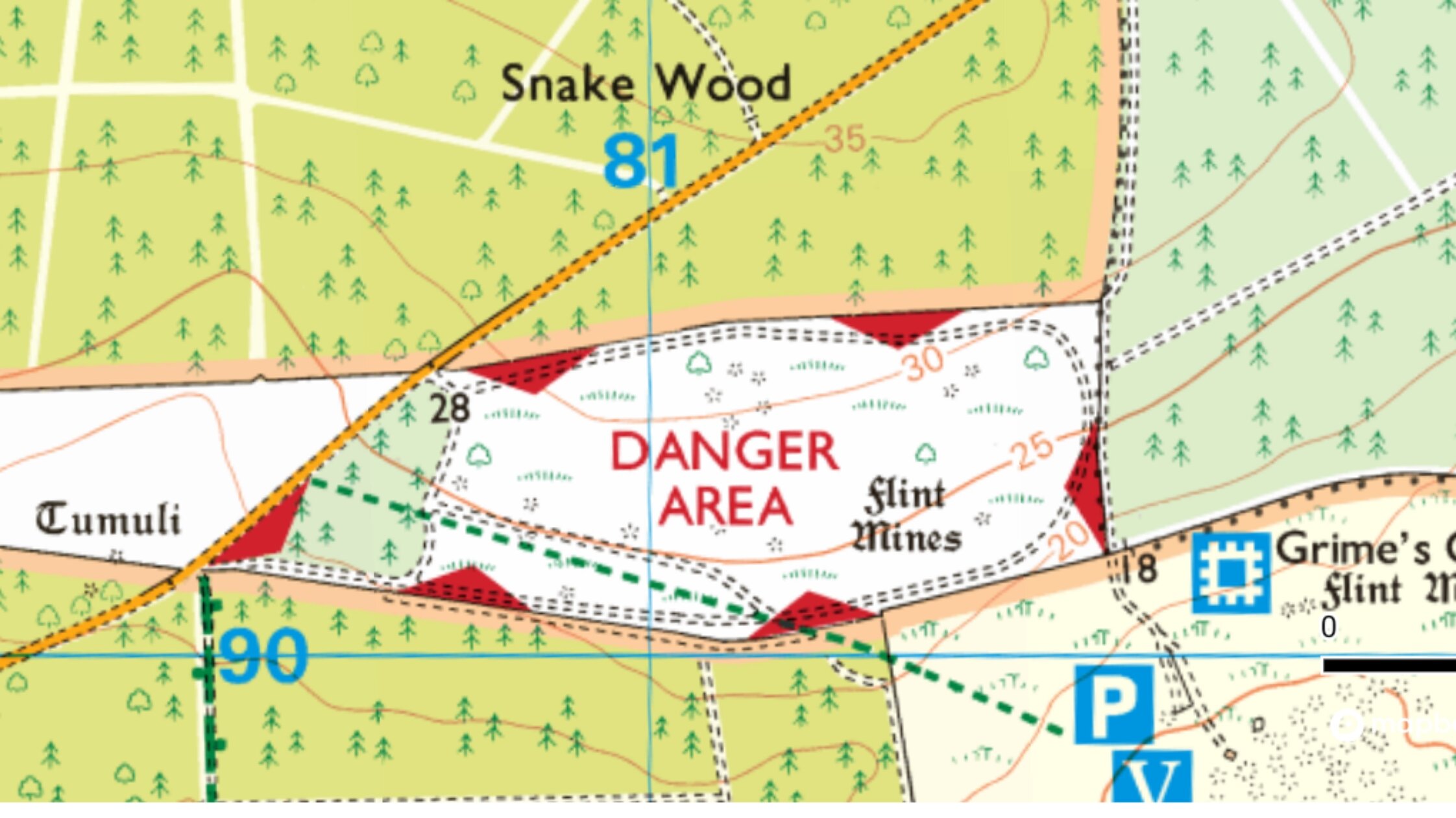 Ordnance Survey Map — SnakeWood